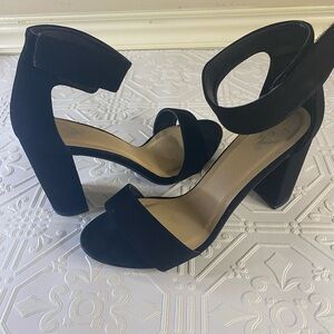 Windsor Black Suede Heels SIZE 8